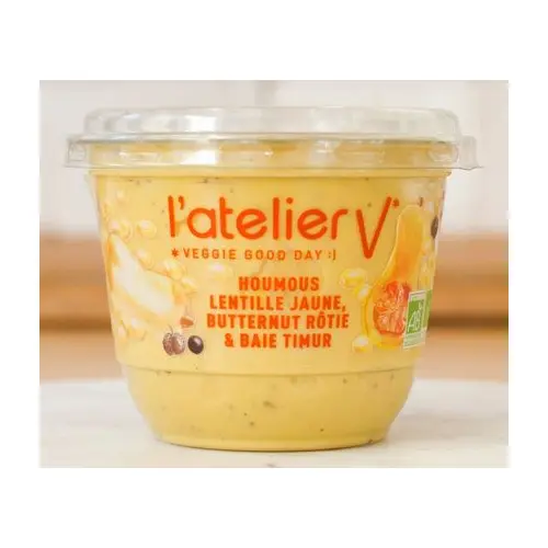 HOUMOUS LENTILLE JAUNE, BUTTERNUT ROTIE ET BAIE DE TIMUR 150G